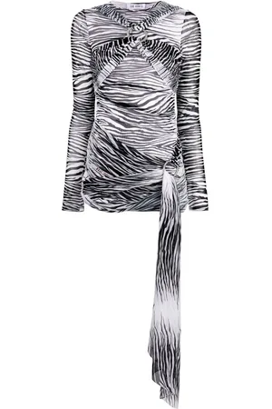 The Attico Vestido midi con estampado de tigre
