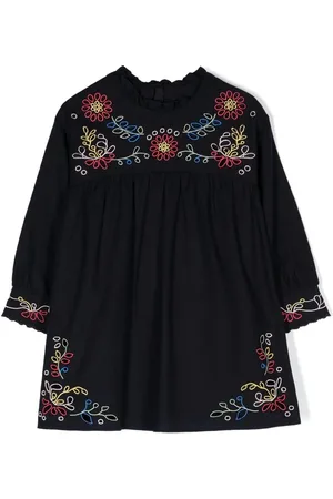 Chloé Vestido manga larga con bordado floral