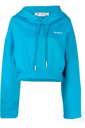 OFF-WHITE Hoodie corta con logo estampado