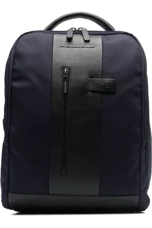 Piquadro Mochila con parche del logo y diseño de dos tonos