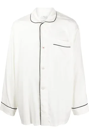 Maison Margiela Camisa de seda con ribete en contraste