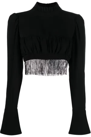 Paco rabanne Top con cuello alto y detalle de flecos