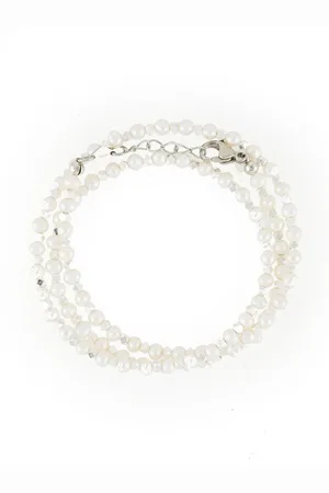 Nialaya Pulsera doble con perlas