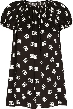 Dolce & Gabbana Blusa de seda con logo estampado
