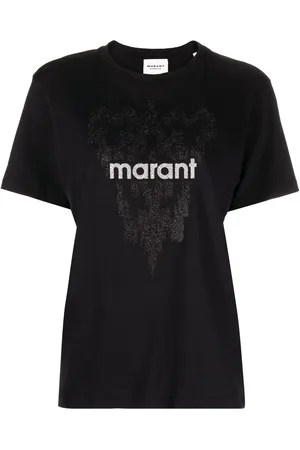 Marant Etoile Playera con logo estampado y glitter