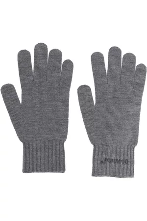 OFF-WHITE Guantes de canalé con logo bordado
