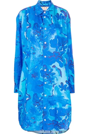 Marni Vestido camisero con motivo floral