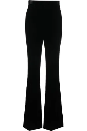 Saint Laurent Pantalones acampanados con tiro alto
