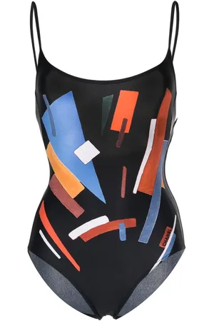 CHANEL Traje de baño con estampado geométrico 1999