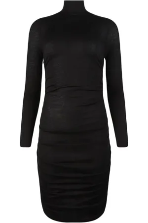 RTA Vestido de seda corto con diseño fruncido