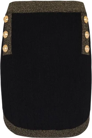 Balmain Falda corta con detalle de botones