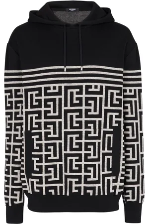 Balmain Hoodie tejido con monograma PB