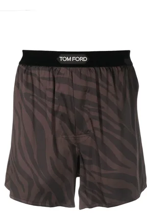 Tom Ford Bóxer de seda con estampado de cebra