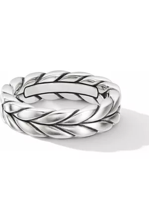 David Yurman Anillo de banda Chevron en plata de ley de 6mm