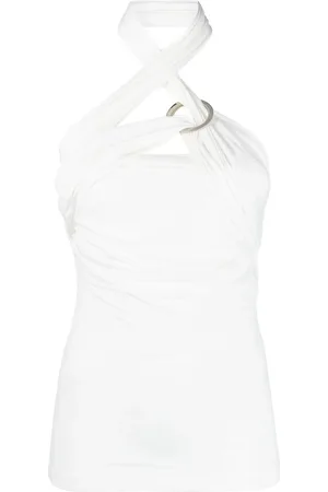 The Attico Top drapeado con cuello halter