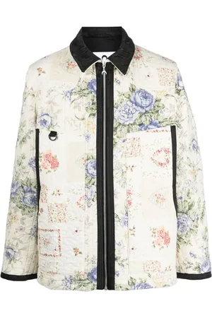 Marine Serre Chamarra capitonada Boutis con estampado floral