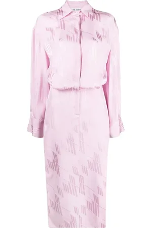 The Attico Vestido camisero con logo en jacquard