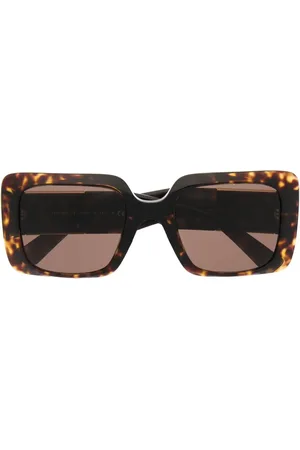VERSACE Lentes de sol con armazón cuadrada estilo carey