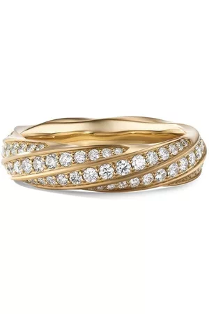 David Yurman Anillo Cable Edge en oro reciclado de 18kt con diamantes de 6mm