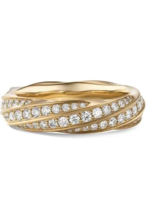 David Yurman Anillo Cable Edge en oro reciclado de 18kt con diamantes de 6mm