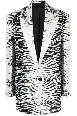 The Attico Blazer con botones y estampado de cebra