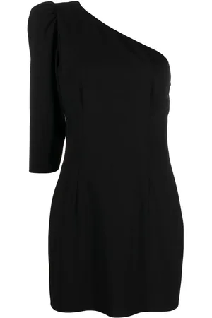 Dsquared2 Vestido con placa del logo y un hombro descubierto