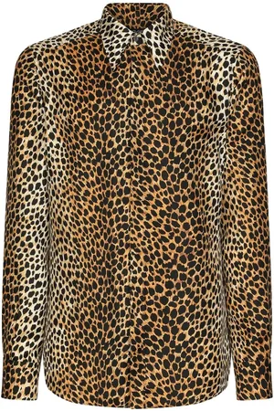 Dolce & Gabbana Camisa manga larga con estampado de leopardo