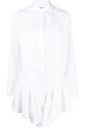 The Attico Vestido camisero con ribete de volantes