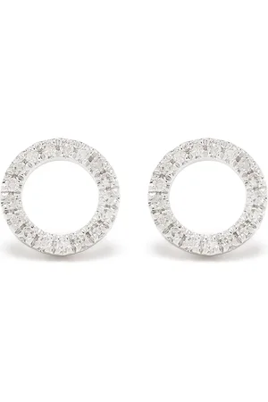 DJULA Aretes Circle en oro blanco de 18kt con diamantes