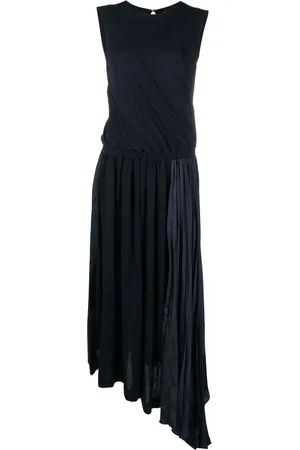 Jil Sander Vestido largo asimétrico plisado