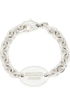 Dsquared2 Pulsera de cadena con placa del logo