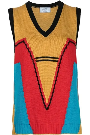 Prada Chaleco tejido con diseño color block