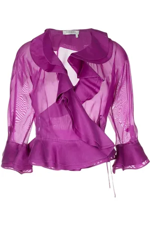 Saint Laurent Blusa con manga tres cuartos