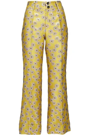 La DoubleJ Pantalones Hendrix acampanados con estampado floral
