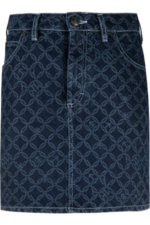 Charles Jeffrey Loverboy Falda de mezlilla con motivo en jacquard