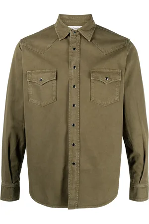 Saint Laurent Camisa estilo western con efecto de lavado