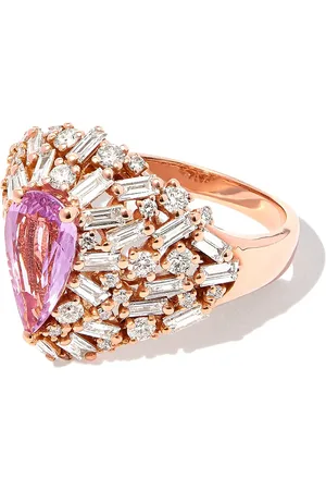 Suzanne Kalan Anillo en oro rosa de 18kt con diamantes y zafiros