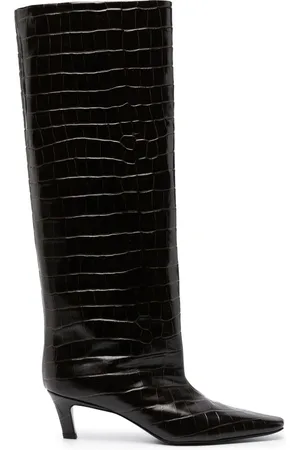 Totême Botas altas con efecto de piel de cocodrilo