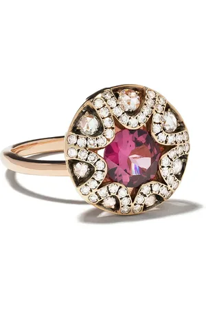 SELIM MOUZANNAR Anillo Mille et Une Nuits en oro rosa de 18kt con diamante y rhodolita