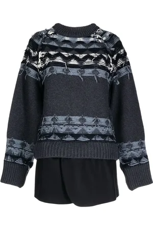 GOEN.J Suéter tejido Fair Isle a capas