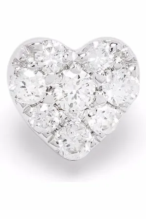 DJULA Arete Heart en oro blanco de 18kt con diamantes