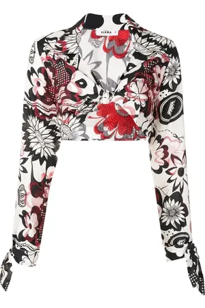 AMIR SLAMA Blusa corta con estampado floral