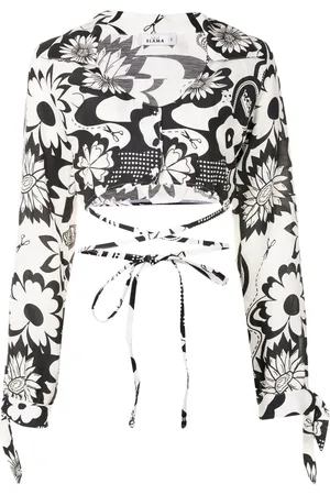 AMIR SLAMA Camisa corta con estampado floral