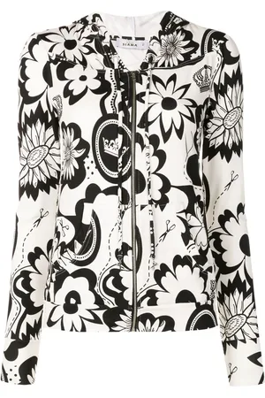 AMIR SLAMA Chamarra deportiva con estampado floral