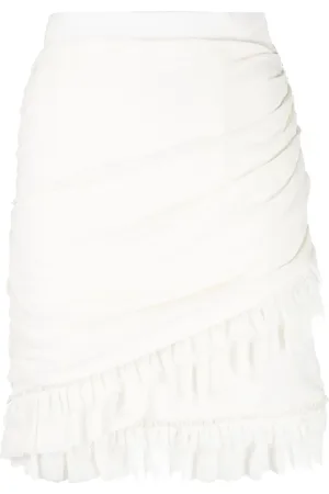 Balmain Falda corta con ribete de volantes