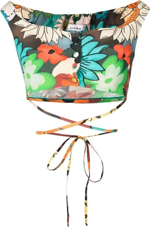 AMIR SLAMA Top con hombros descubiertos y estampado floral