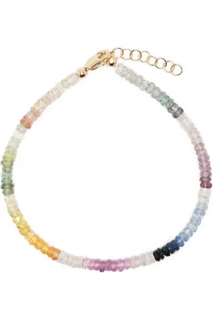 Roxanne First Pulsera de cuentas en oro amarillo de 9kt con zafiros arcoiris