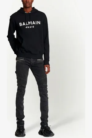 Balmain Hoodie con logo estampado y cordones