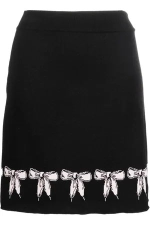 Moschino Falda tejido de intarsia con motivo de moño