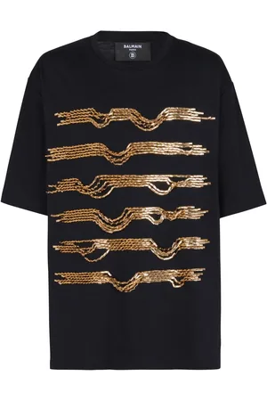 Balmain Playera con ribete de cadena